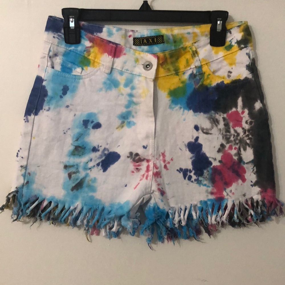TAXI‎ multicolor tie dye short size M